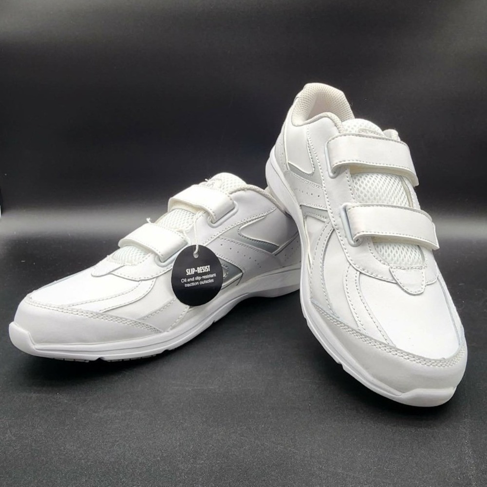 Ryka Sandria SR Women 10W White‎ Leather Slip Resistant Hook Loop Work Shoes